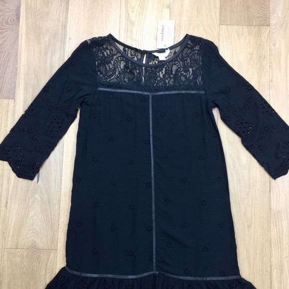 Sundance Nadine Drop Waist Lace Eyelet Midi Dress - Picture 3 of 12